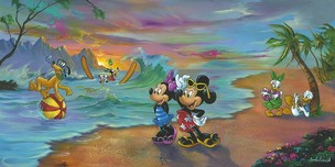 Jim Warren Fine Art Jim Warren Fine Art Mickey and the Gang's Hawaiian Vacation